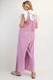 EASEL Thermal Knit Mineral Wash Jumpsuit on Simply Obsessed