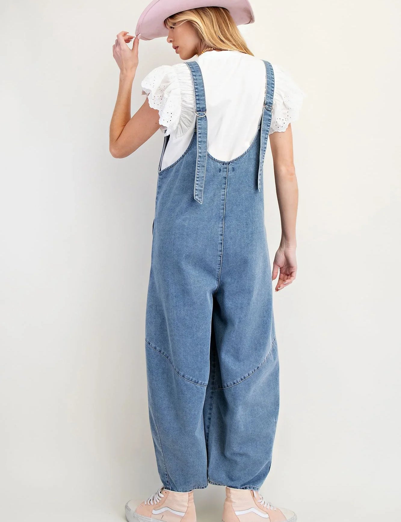 EASEL Washed Denim Jumper Pants on Simply Obsessed
