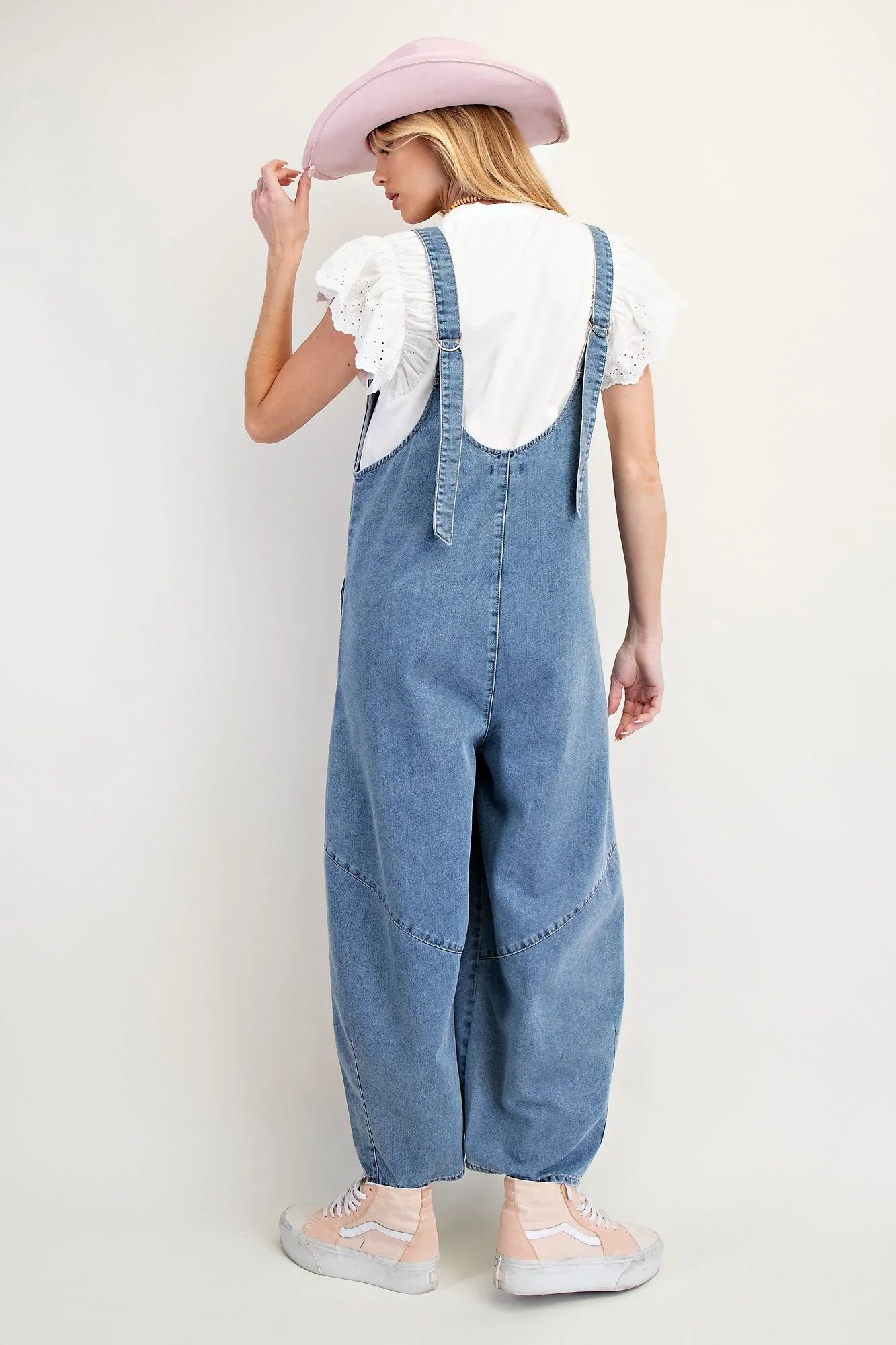 EASEL Washed Denim Jumper Pants on Simply Obsessed