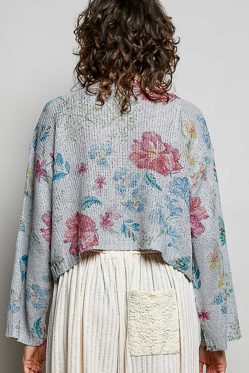 POL Floral Print Button-Down Knit Cardigan on Simply Obsessed