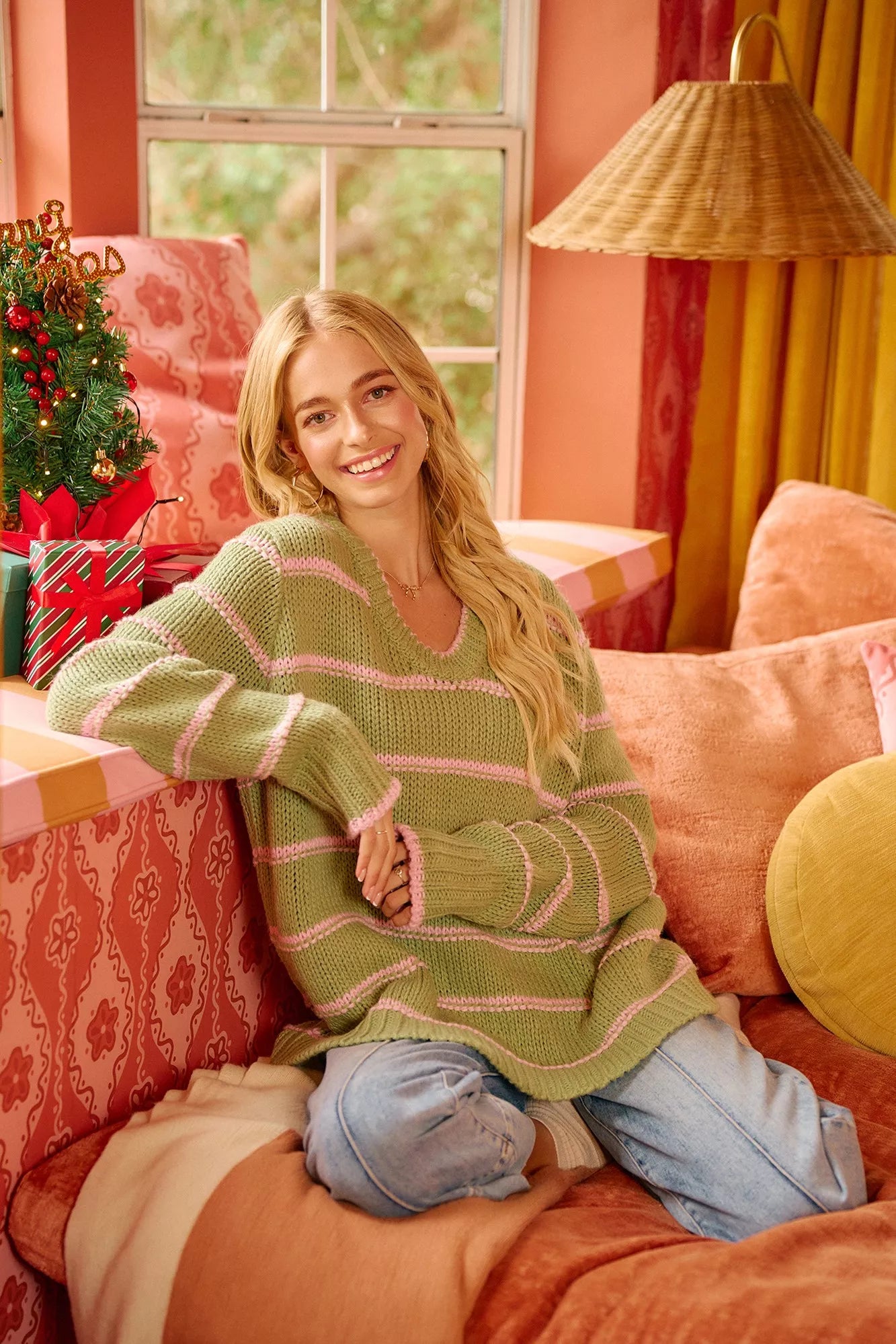 BIBI Striped Long Sleeve Sweater on Simply Obsessed