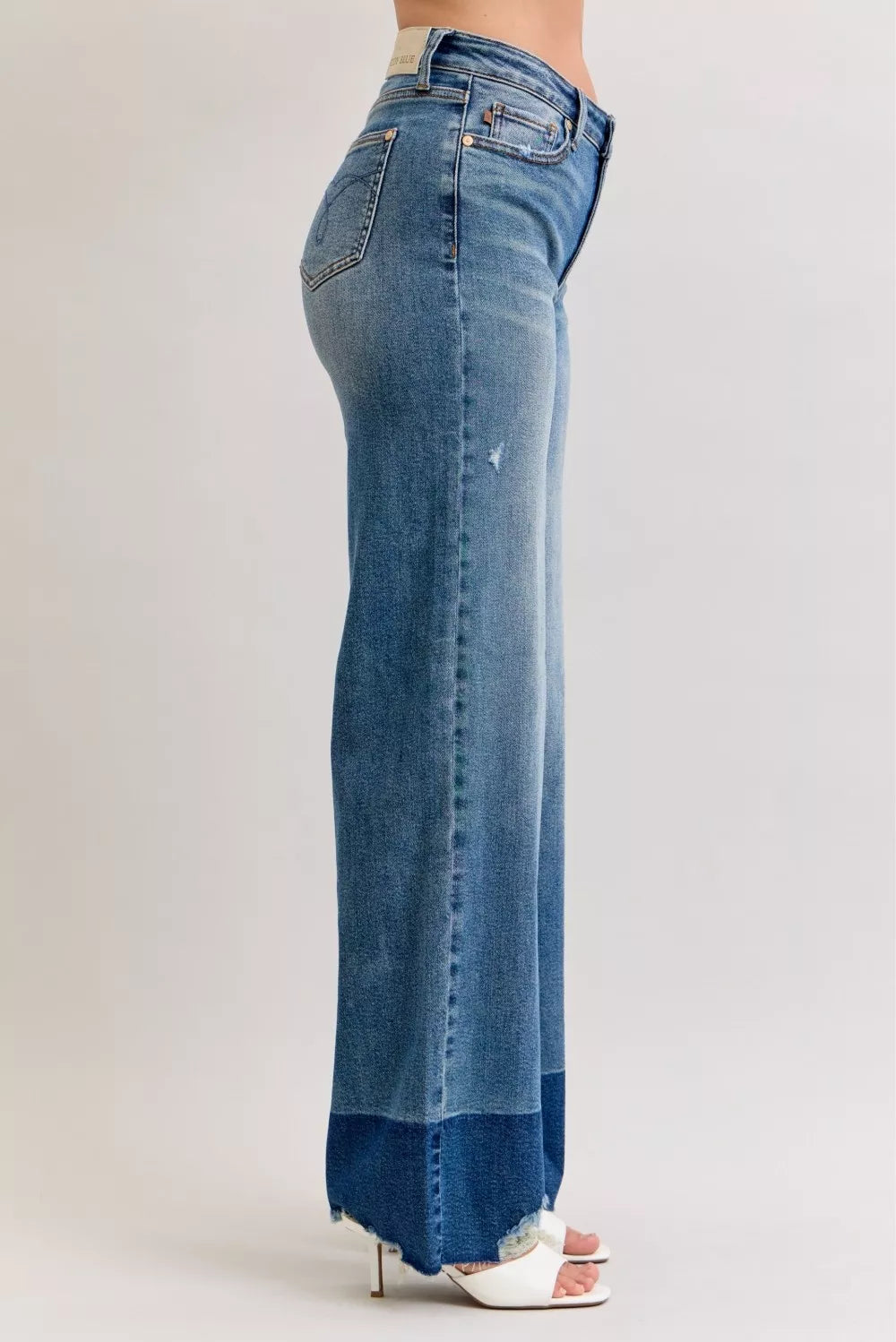 Judy Blue Raw Hem High Waist Column Straight Jeans on Simply Obsessed