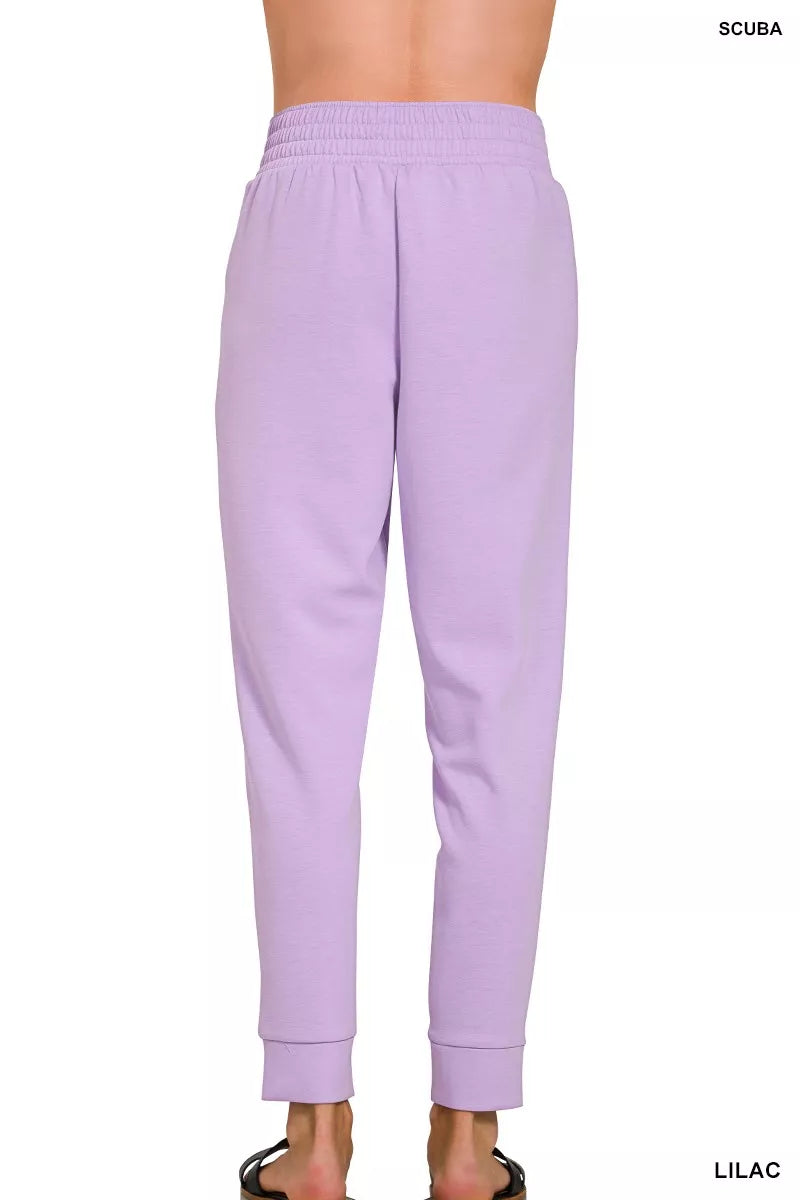 ZENANA Scuba Mock Neck Sweatshirt and Joggers Set on Simply Obsessed