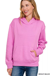 Zenana Fleece Kangaroo Pocket Hoodie on Simply Obsessed