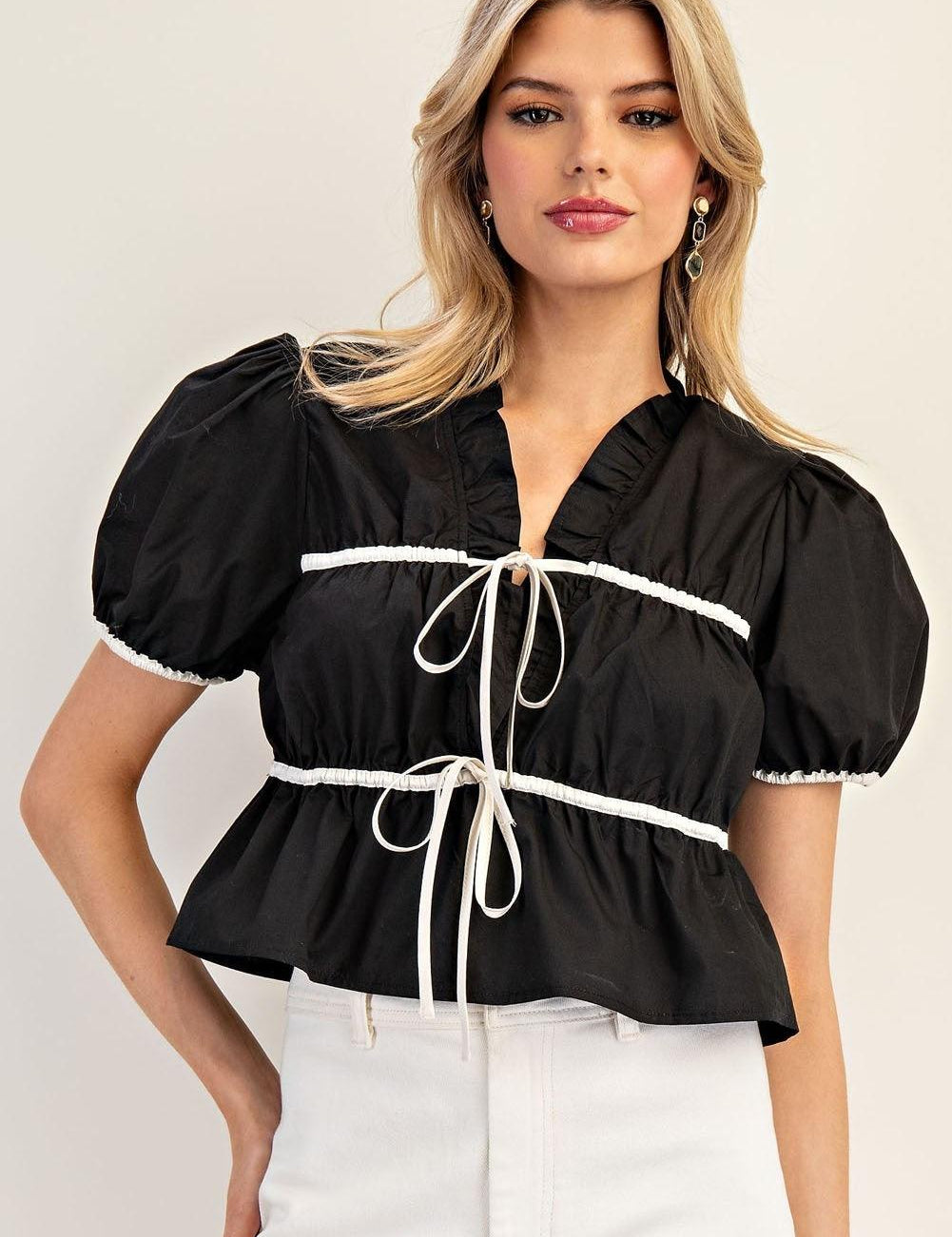 4 Sleeve Top - BLACK on Simply Obsessed