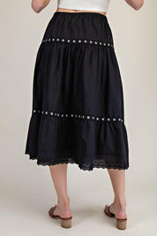 EESOME Gingham Detail Skirt - BLACK on Simply Obsessed