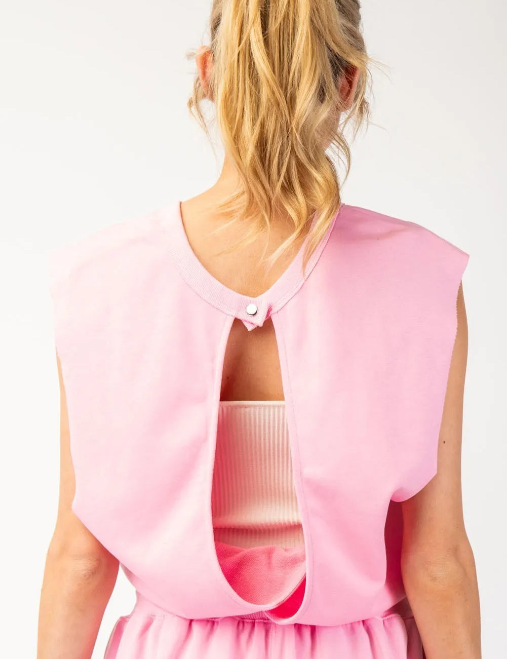 EESOME Mineral Washed Jumpsuit - PINK on Simply Obsessed