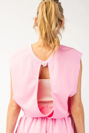 EESOME Mineral Washed Jumpsuit - PINK on Simply Obsessed