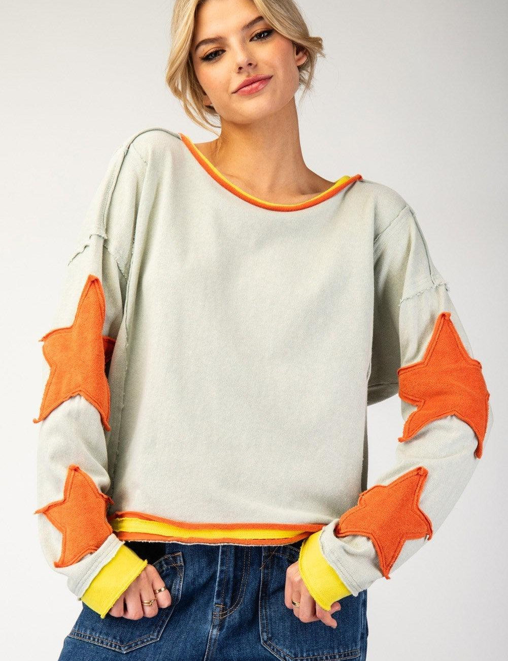 EESOME Mineral Washed Star Top - SAGE on Simply Obsessed