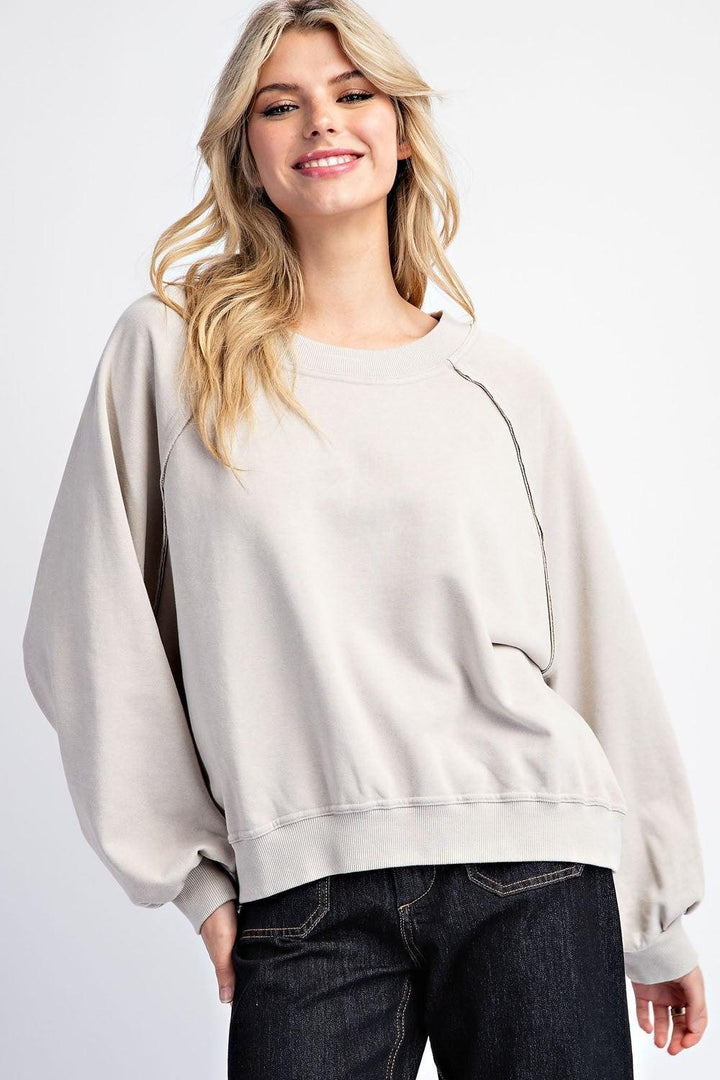 EESOME Mineral Washed To Kind to Everyone Sweatshirt - BONE on Simply Obsessed