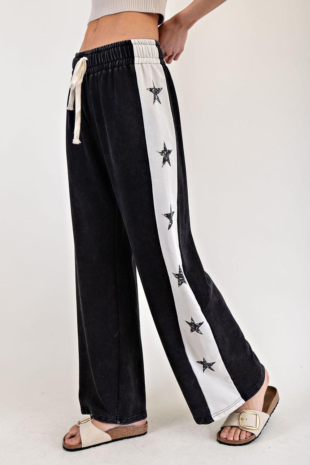 EESOME Star Mineral Wash Sweatpants on Simply Obsessed