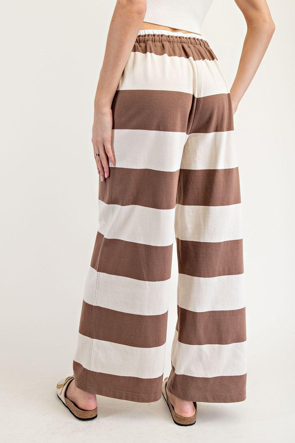 EESOME Striped Straight Leg Sweatpants on Simply Obsessed