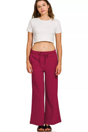 ZENANA Ribbed Round Neck Pullover and Drawstring Pants Set on Simply Obsessed
