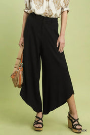 UMGEE Flowy Asymmetrical Hem Wide Leg Pants on Simply Obsessed