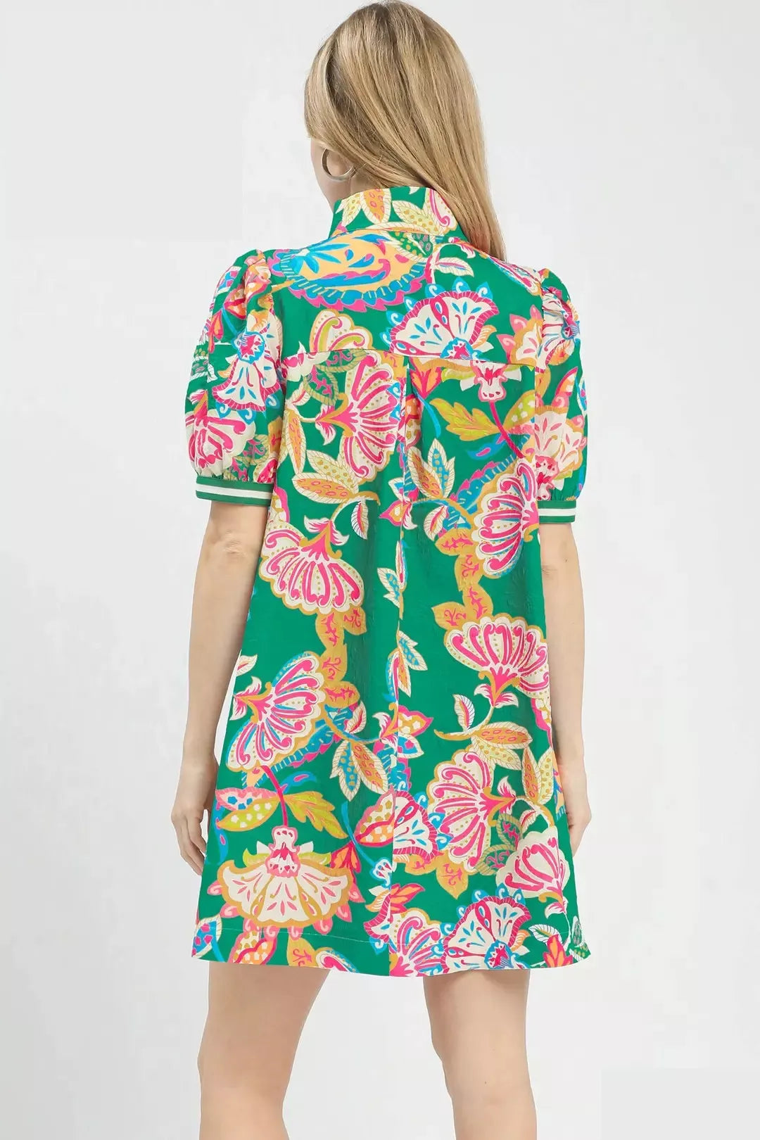 UMGEE Jacquard Paisley Print Puff Sleeve Tunic Dress **DEBUT SALE** on Simply Obsessed