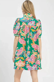 UMGEE Jacquard Paisley Print Puff Sleeve Tunic Dress **DEBUT SALE** on Simply Obsessed