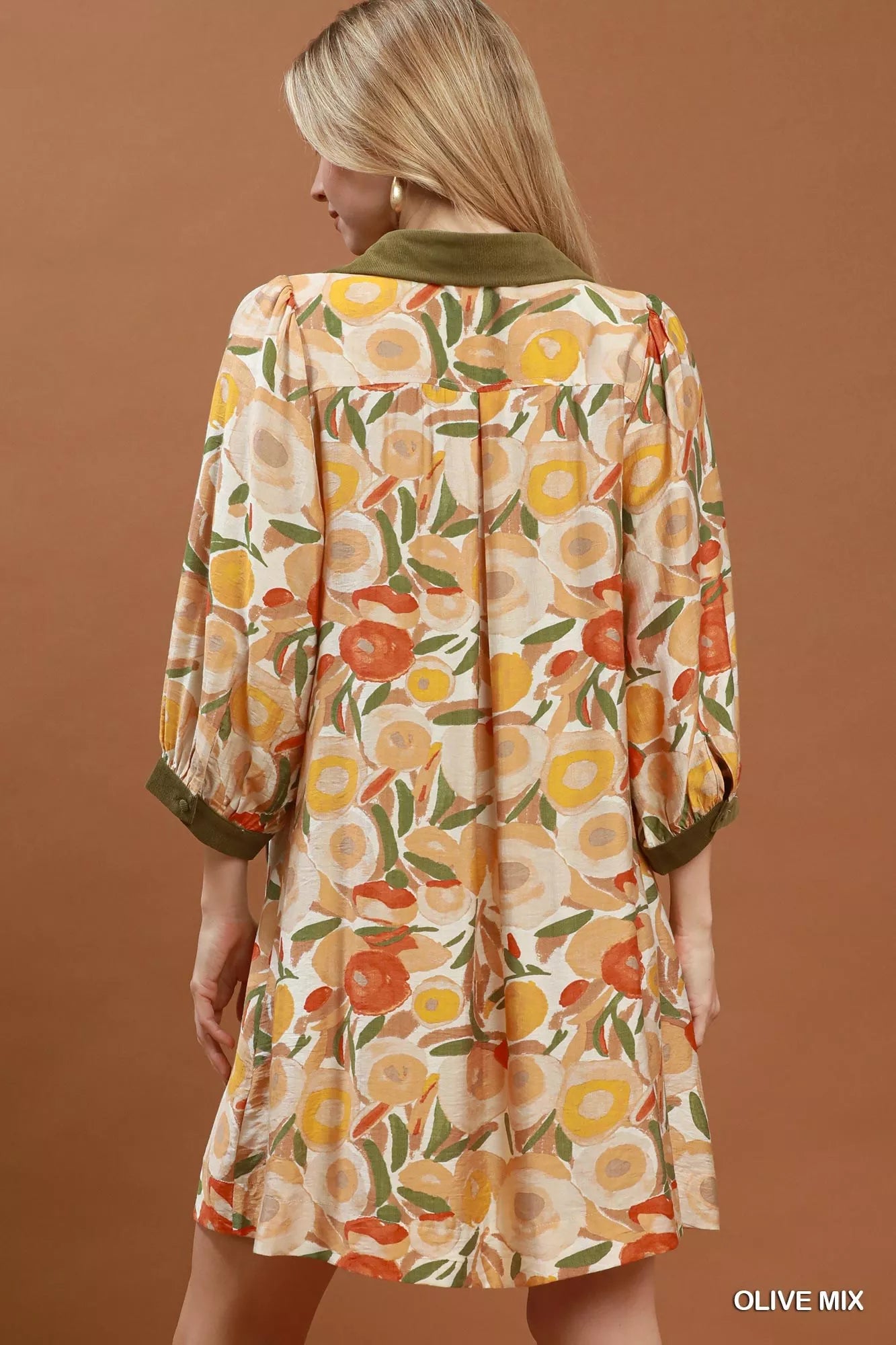 UMGEE Mix Floral Contrast Trim Shift Mini Dress on Simply Obsessed