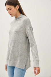 BE COOL Side Slit Mock Neck Long Sleeve Tunic Top. **FALL DEBUT SALE** on Simply Obsessed