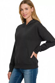 Zenana Fleece Kangaroo Pocket Hoodie on Simply Obsessed