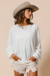 BIBI Loop Terry Pull Over With Cut Edge Band on Simply Obsessed