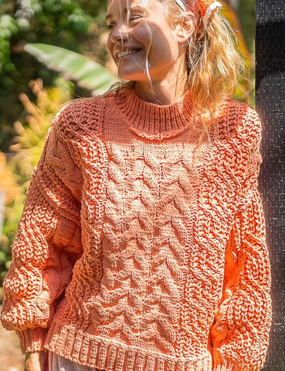 POL Mock Neck Cable Knit Sweater on Simply Obsessed