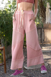 POL Elastic Waistband Wide Leg Pants with Drawstring on Simply Obsessed
