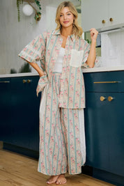 BIBI Eyelet Lace And Floral Mix And Match Shirt Top on Simply Obsessed