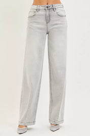 RISEN Slouchy Baggy Jeans with Contrast Stitching on Simply Obsessed