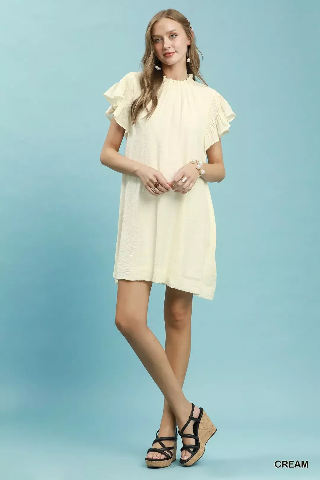 UMGEE Ruffle Flutter Sleeve Dress on Simply Obsessed