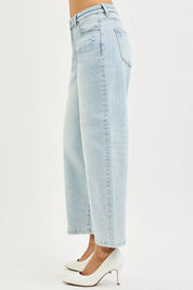 RISEN High Rise Crop Barrel Jeans on Simply Obsessed