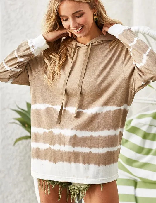 BiBi Drawstring Tie-Dye French Terry Hoodie on Simply Obsessed