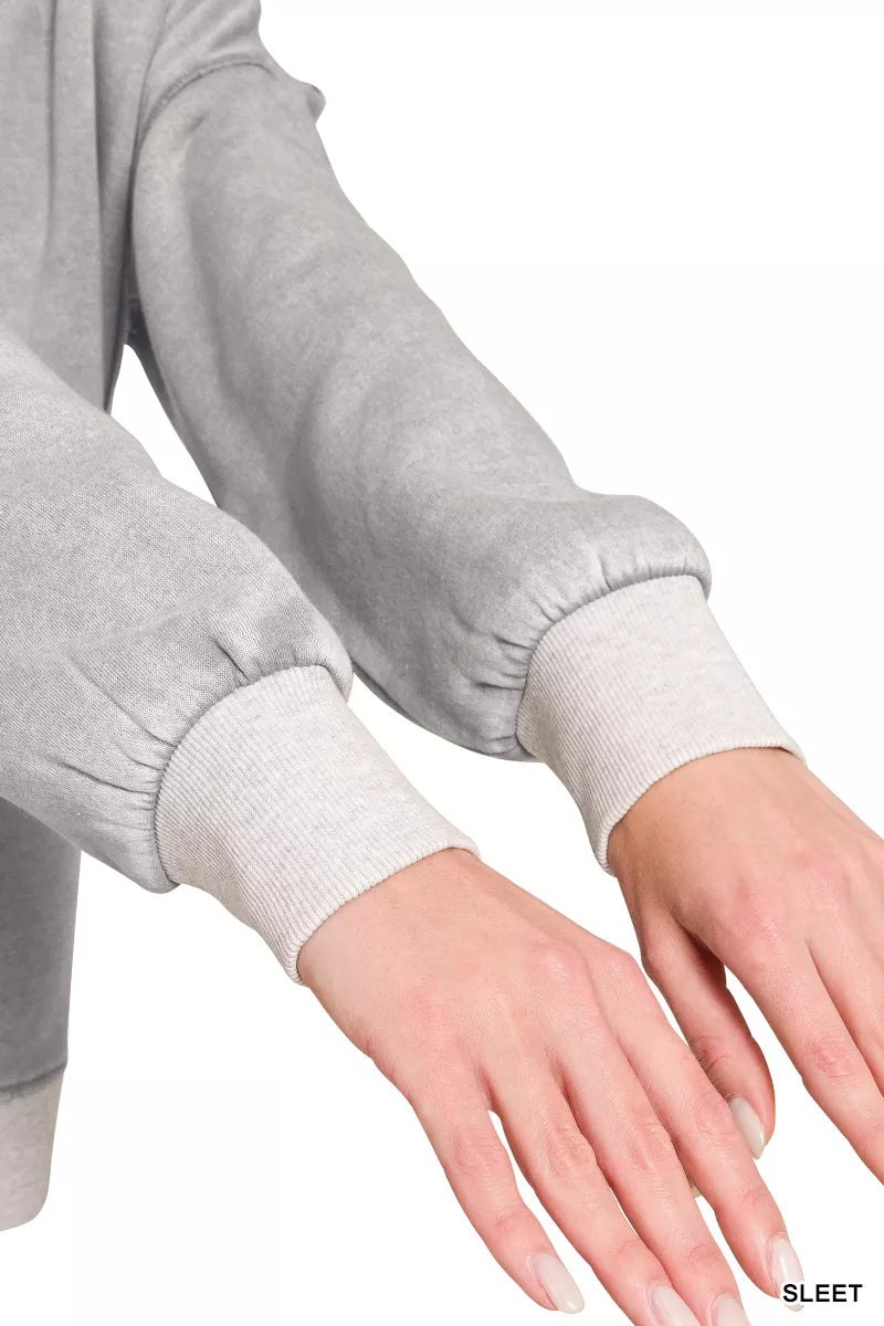 ZENANA Fleece Acid Washed Contrast Trim Pullover **FALL DEBUT SALE** on Simply Obsessed