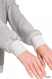 ZENANA Fleece Acid Washed Contrast Trim Pullover **FALL DEBUT SALE** on Simply Obsessed