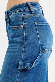 RISEN Full Size High Rise Wide Leg Patch Detailed Jeans Plus Size on Simply Obsessed