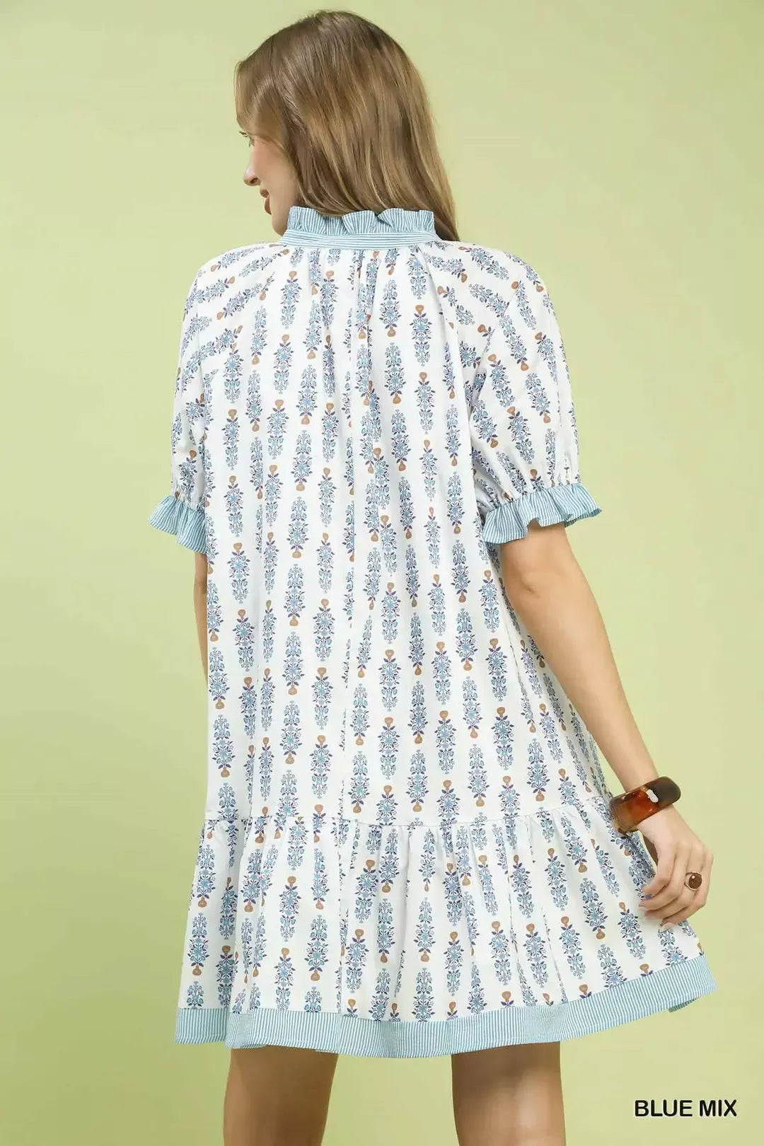 UMGEE Striped Trim Floral Tiered Mini Dress **DEBUT SALE** on Simply Obsessed