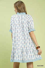UMGEE Striped Trim Floral Tiered Mini Dress **DEBUT SALE** on Simply Obsessed
