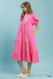 UMGEE Solid Tiered Midi Dress on Simply Obsessed