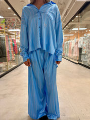 FANTASTIC FAWN Silky Striped PJ Pant Set on Simply Obsessed