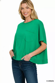 ZENANA Exposed Seam Boxy Top on Simply Obsessed