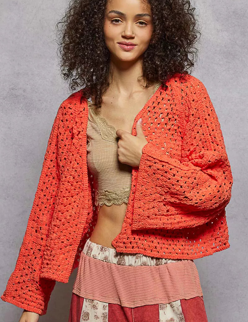 POL Open Front Cardigan with Crochet Patterns on Simply Obsessed