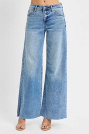 RISEN Full Size Tummy Control High Rise Ankle Palazzo Jeans Plus Size on Simply Obsessed