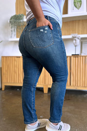 JUDY BLUE Full Size Tummy Control High Waist Slim Jeans on Simply Obsessed