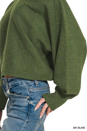ZENANA Boat Neck Balloon Sleeve Sweater on Simply Obsessed
