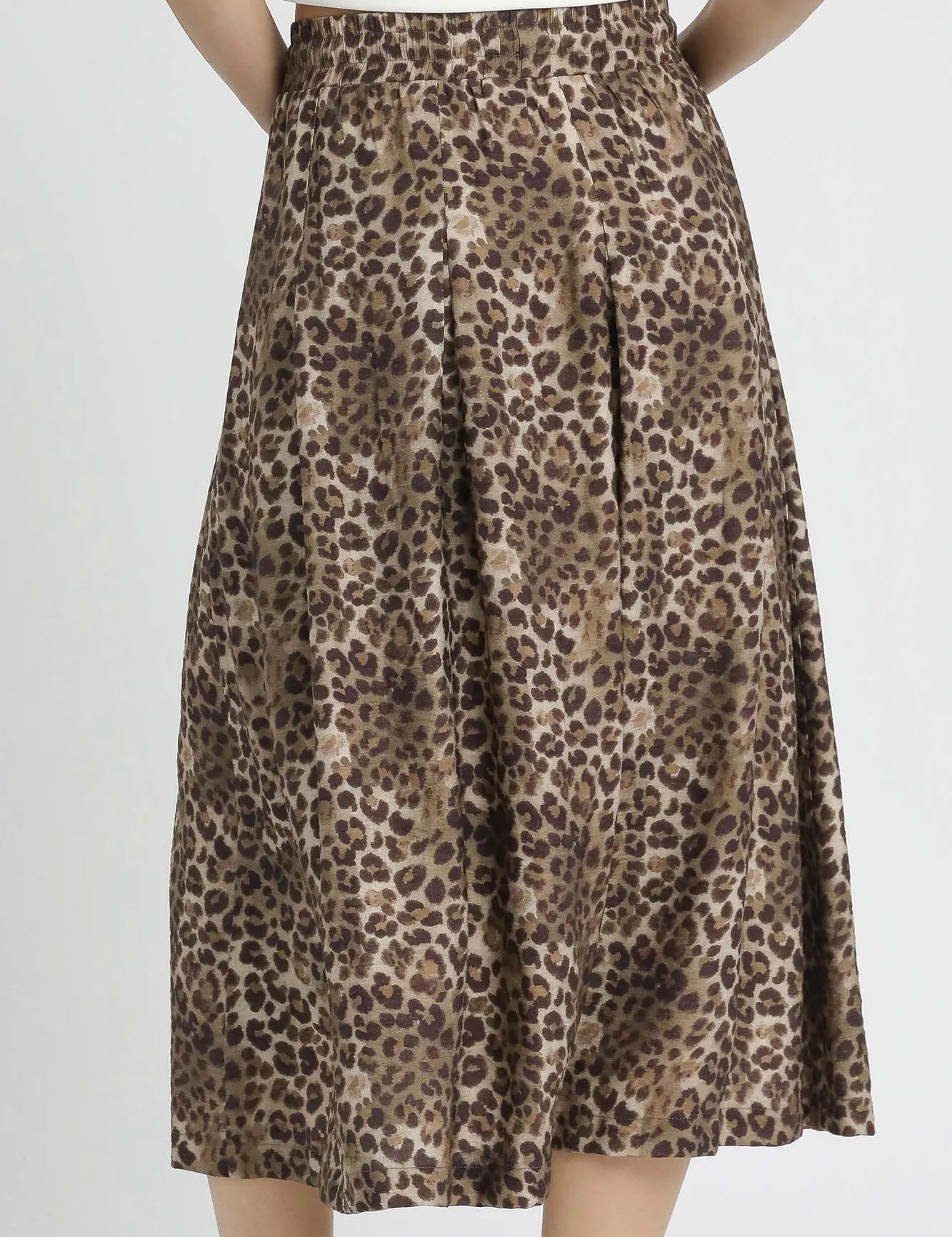 Umgee Drawstring Leopard Midi Skirt on Simply Obsessed