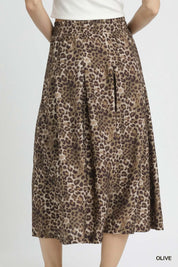 Umgee Drawstring Leopard Midi Skirt on Simply Obsessed