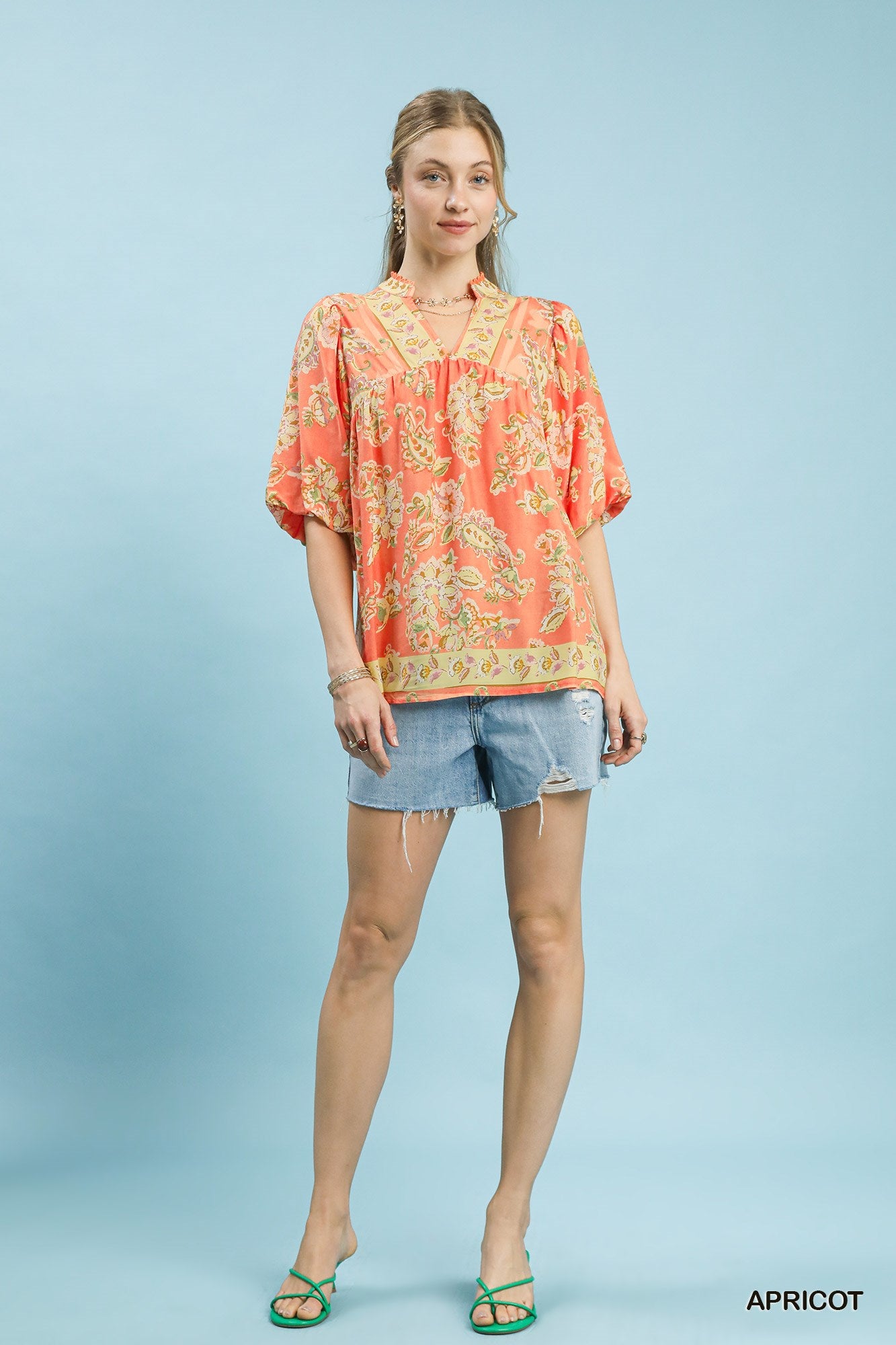 UMGEE Apricot Floral Boho Blouse **DEBUT SALE** on Simply Obsessed