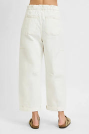 RISEN Full Size High Rise Crop Wide Barrel Cargo Pocket Jeans Plus Size on Simply Obsessed