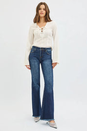 RISEN Full Size Tummy Control Mid Rise Flare Jeans Plus Size on Simply Obsessed