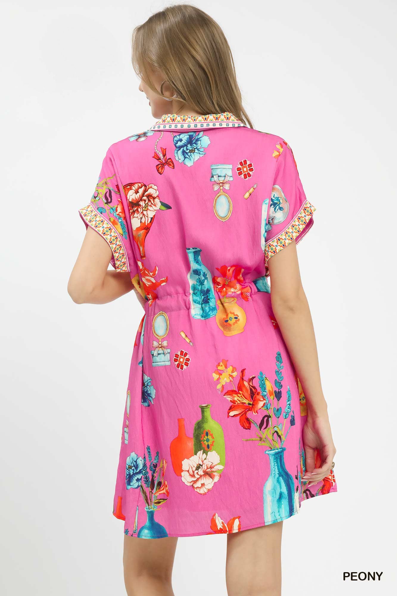 UMGEE Floral Print Mini Dress with Belt on Simply Obsessed