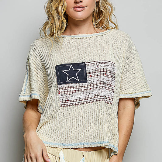 POL Patchwork Flag Top on Simply Obsessed